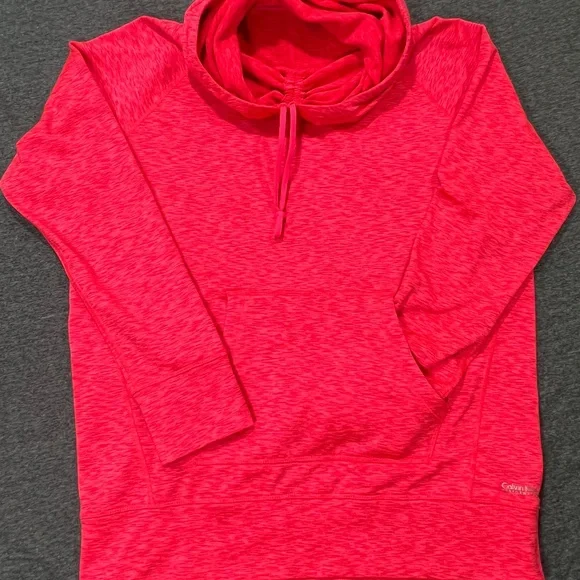 Calvin Klein Plus Size Cowl Neck Hoodie Calvin Klein Burgundy